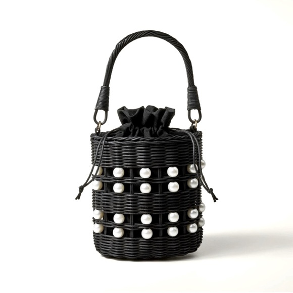 NWT Pearl Embellished Basket Bucket Bag - kate spade new york x Target Black - Picture 1 of 8